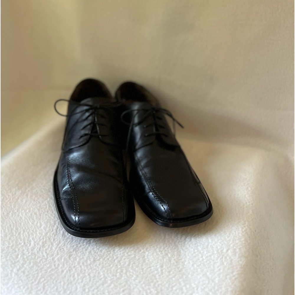 Kenneth Cole Reaction Size 11 Black Leather Lace Up Shoes - Picture 3 of 16